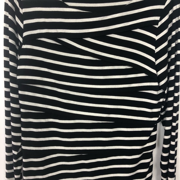 CHICO’s Striped Scoop Neck Top, Black & Wh… - Picture 3 of 5